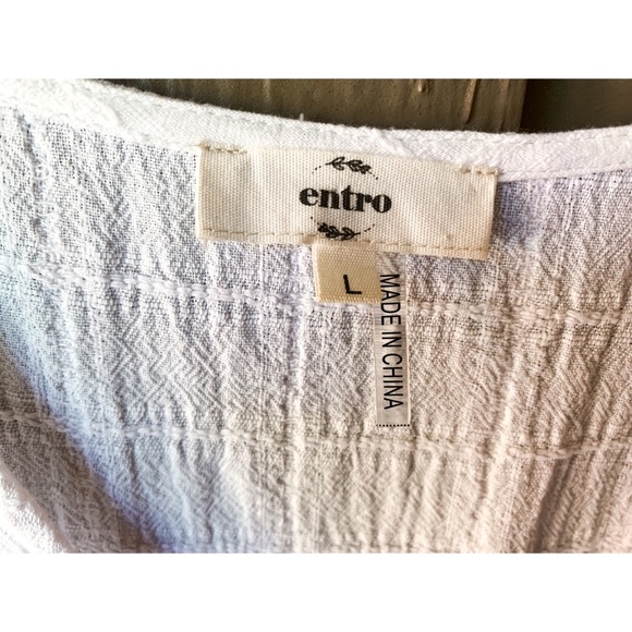 Entro White Dress With Pockets & Buttons L - Picture 5 of 6